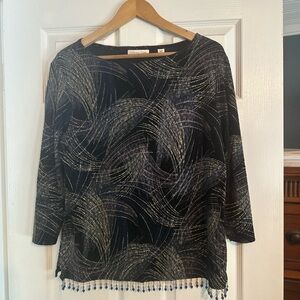 Coldwater Creek Black and Gray Women's Blouse